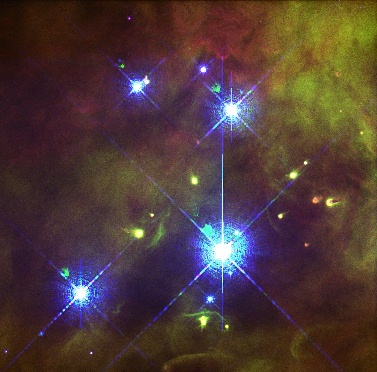 The center of the Trapezium cluster.